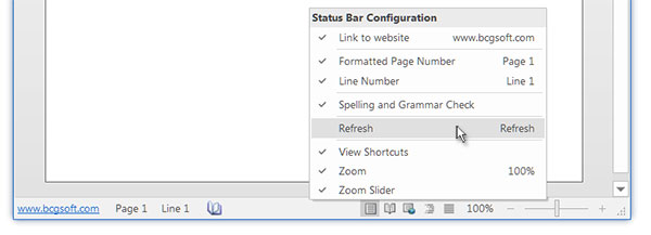 Ribbon Status Bar Customization: